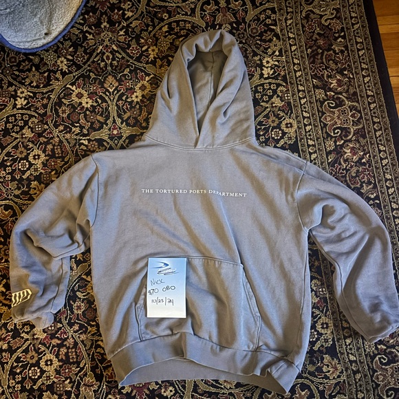 Grey Tortured Poets Department Hoodie in Large, Lightly Warn/ Like-New - Picture 3 of 4